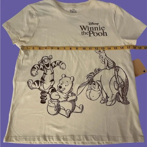 NWT Disney Winnie the Pooh Graphic Tee –  Yellow with Characters Junior Medium - Picture 3 of 9